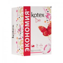 Прокладки женские ежедневные, Kotex (Котекс) №60 ультратонкие ДЕО