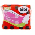 Прокладки женские, Bibi (БиБи) 9 шт супер драй ультратонкие